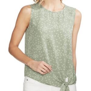 Vince Camuto Ditsy Showers Tie Front Blouse size L
